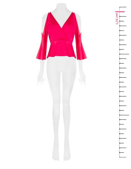 Top Corto In Raso Con Scollo Incrociato E Cut-Out Sulla Manica Rinascimento