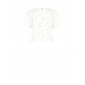 Rinascimento Floral Embroidered And Perforated Cotton Mix Blouse
