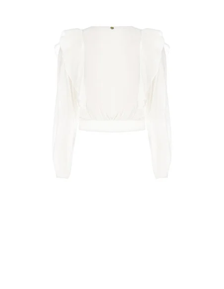 Blusa A Palloncino In Fibra Ecologica Con Scollo A V Rinascimento