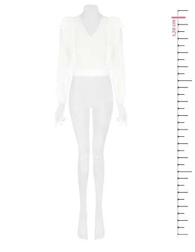 Rinascimento V-neck Ecological Fibre Balloon Blouse