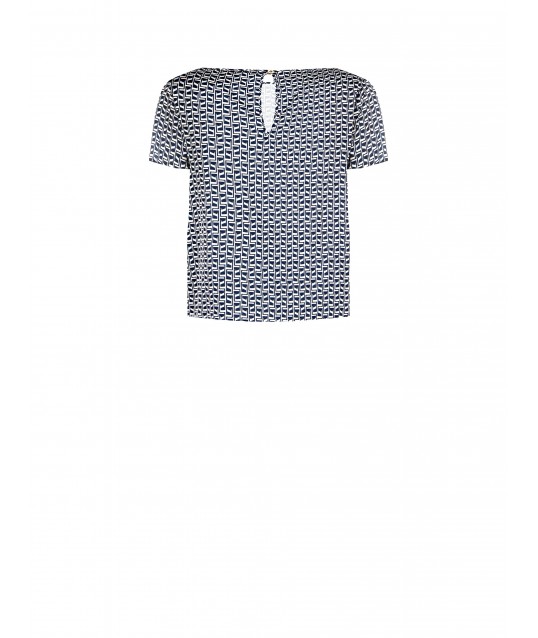 Fluid Printed Satin Blouse Rinascimento