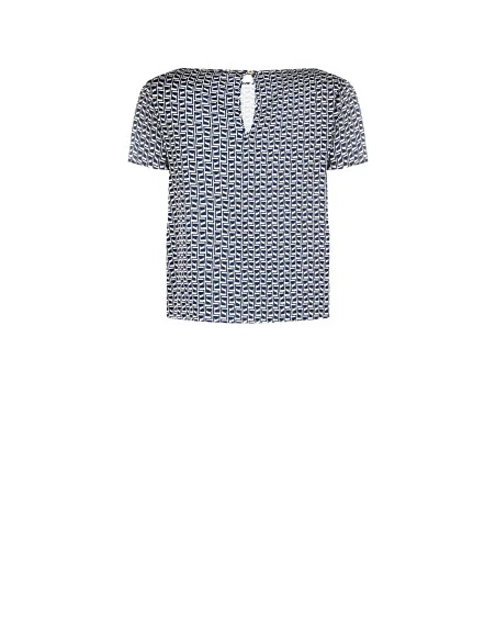 Blusa Fluida In Raso Stampato Rinascimento