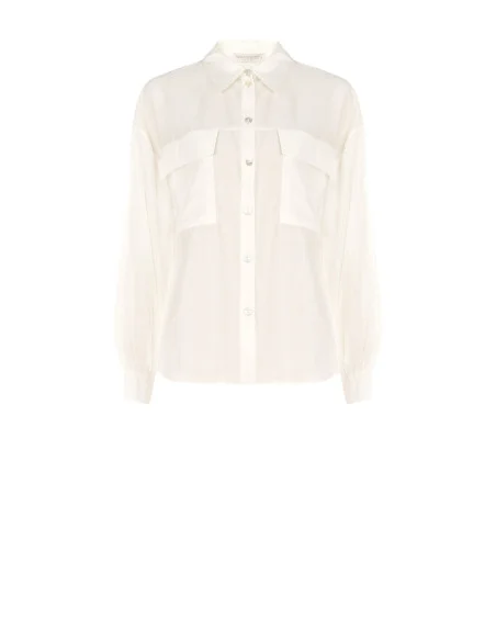 Semitransparent Large Shirt With Pockets Rinascimento