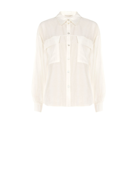 Semitransparent Large Shirt With Pockets Rinascimento