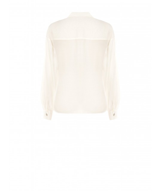 Semitransparent Large Shirt With Pockets Rinascimento