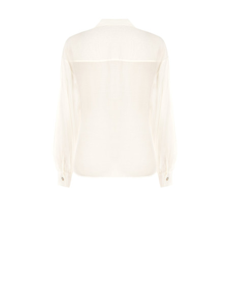 Semitransparent Large Shirt With Pockets Rinascimento