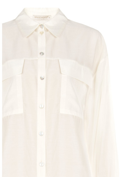 Semitransparent Large Shirt With Pockets Rinascimento