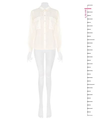 Semitransparent Large Shirt With Pockets Rinascimento
