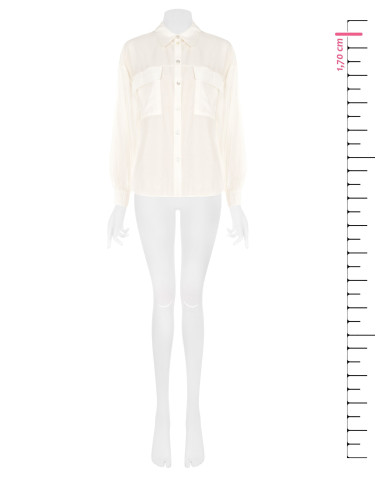 Semitransparent Large Shirt With Pockets Rinascimento