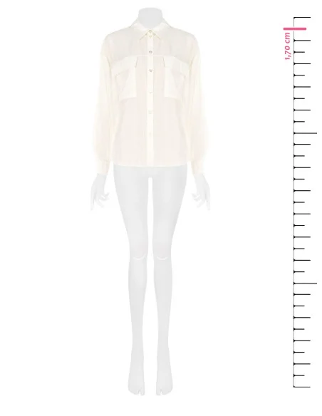 Semitransparent Large Shirt With Pockets Rinascimento