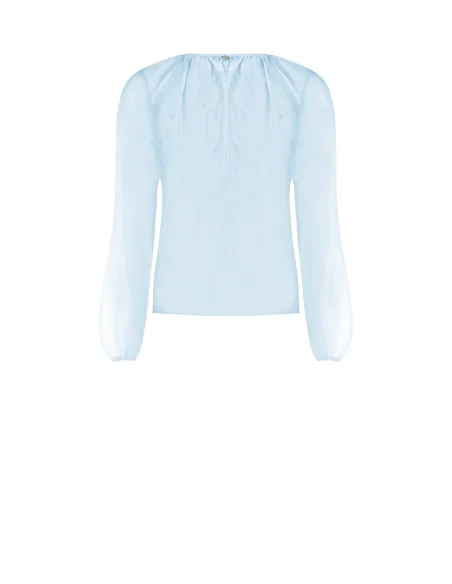 Blouse légère en tissu semi-transparent avec volants Rinascimento