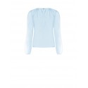 Blusa In Tessuto Leggero Semitrasparente Con Volant Rinascimento