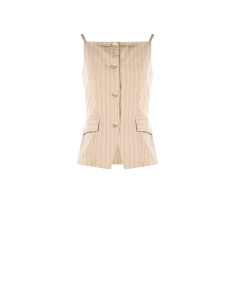 Lightly Wrinkled Pinstripe Vests with Laced Back Rinascimento 2