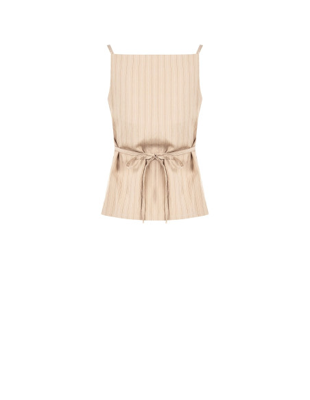 Lightly Wrinkled Pinstripe Vests with Laced Back Rinascimento