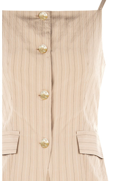 Lightly Wrinkled Pinstripe Vests with Laced Back Rinascimento