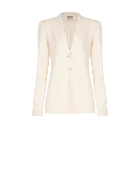 Rinascimento Scuba Crepe Blazer Jacket Without Reverses