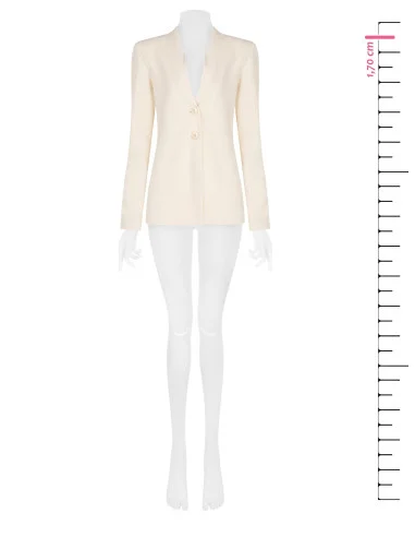Giacca Blazer In Scuba Crepe Senza Revers Rinascimento