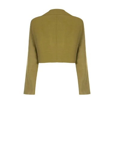 Giacca Blazer Cropped In Misto Lino Rinascimento