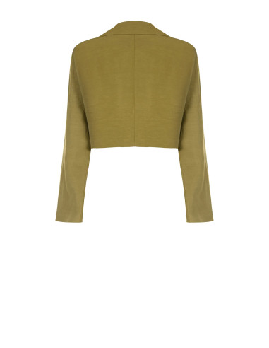 Rinascimento Linen Blend Cropped Blazer Jacket