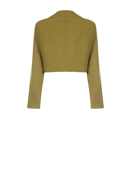 Giacca Blazer Cropped In Misto Lino Rinascimento