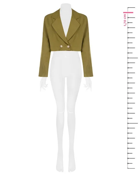 Giacca Blazer Cropped In Misto Lino Rinascimento