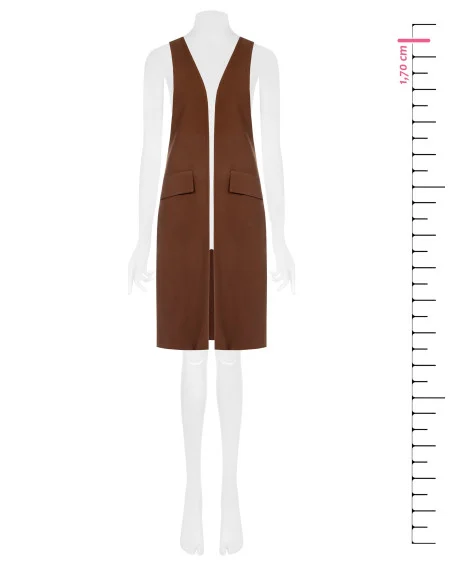 Long gilet ouvert avec fentes latérales Rinascimento