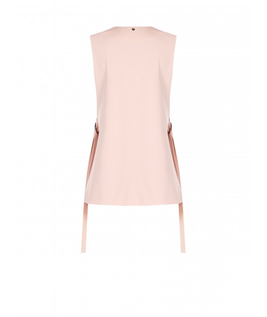 Long Cut Waistcoat With Slits And Belts On Sides Rinascimento