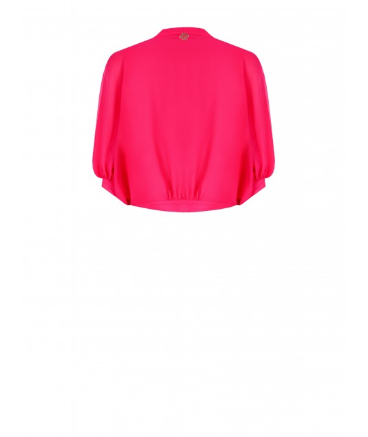 Cache-cœur en géorgette avec manches ballon Rinascimento