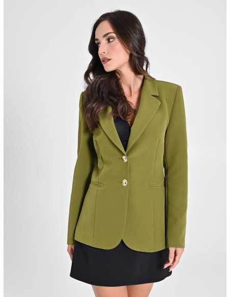 Giacca Blazer In Tessuto Tecnico Con Bottoni Logo Rinascimento