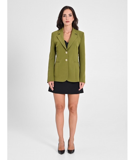 Technical Fabric Blazer Jacket With Logo Buttons Rinascimento