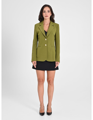 Giacca Blazer In Tessuto Tecnico Con Bottoni Logo Rinascimento