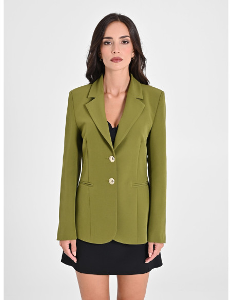 Giacca Blazer In Tessuto Tecnico Con Bottoni Logo Rinascimento