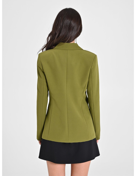 Technical Fabric Blazer Jacket With Logo Buttons Rinascimento