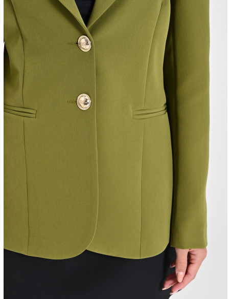 Giacca Blazer In Tessuto Tecnico Con Bottoni Logo Rinascimento