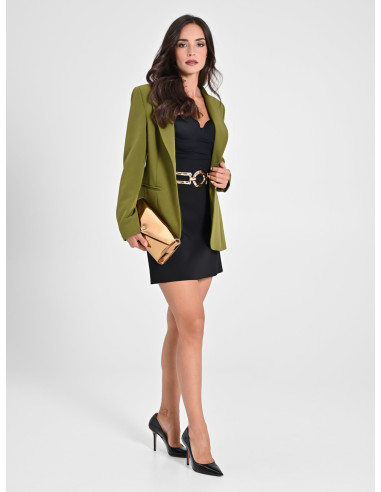 Technical Fabric Blazer Jacket With Logo Buttons Rinascimento