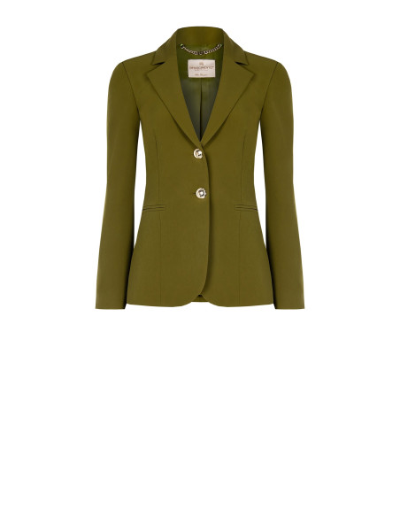 Technical Fabric Blazer Jacket With Logo Buttons Rinascimento