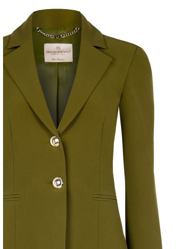 Technical Fabric Blazer Jacket With Logo Buttons Rinascimento