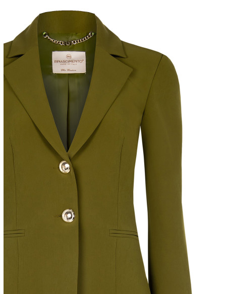 Technical Fabric Blazer Jacket With Logo Buttons Rinascimento