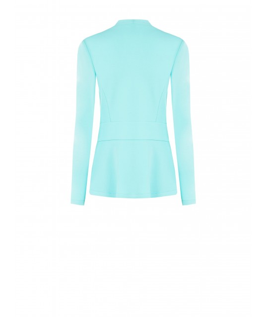 Jacket In Scuba Crepe Without Revers With Leatherette Strap Rinascimento