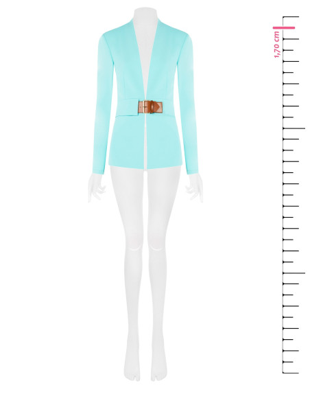 Jacket In Scuba Crepe Without Revers With Leatherette Strap Rinascimento