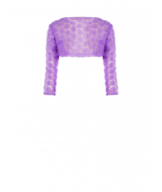 Coprispalle Bolero In Tulle Ricamato Con Rose Rinascimento