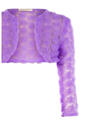 Bonnet en tulle brodé avec roses Rinascimento