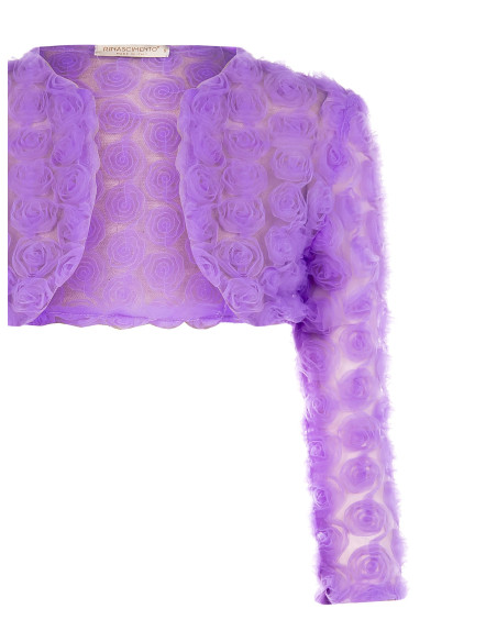 Coprispalle Bolero In Tulle Ricamato Con Rose Rinascimento