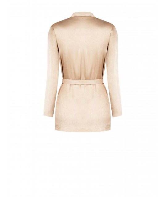 Veste ouverte en satin légèrement froissé avec épaulettes et ceinture coordonnée Rinascimento
