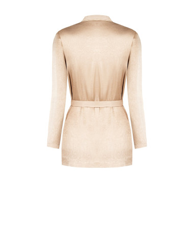 Veste ouverte en satin légèrement froissé avec épaulettes et ceinture coordonnée Rinascimento