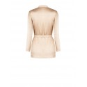 Lightly Wrinkled Satin Open Jacket with Epaulettes and Coordinated Belt Rinascimento