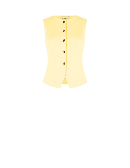 Gilet Sfiancato A Taglio Lungo In Denim Elasticizzato Rinascimento
