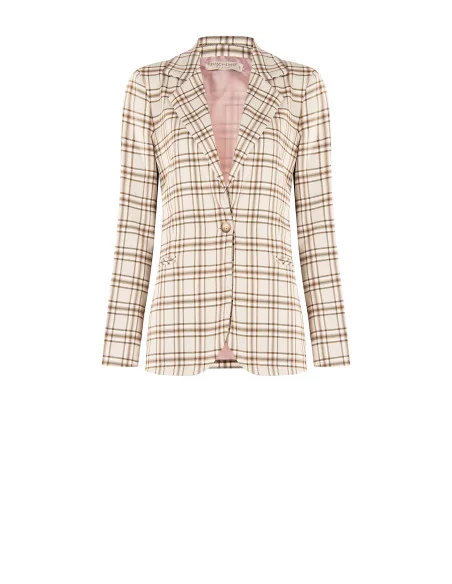 Rinascimento Polyviscose Checked Blazer Jacket