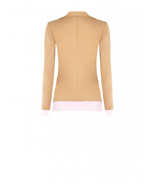 Rinascimento Polyester Blazer Jacket With Striped Inserts