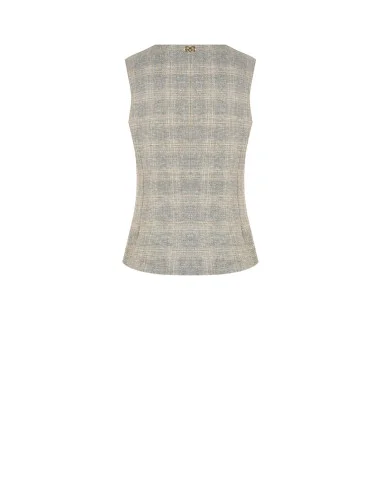 Gilet Ampio In Misto Cotone E Lino A Quadri Rinascimento